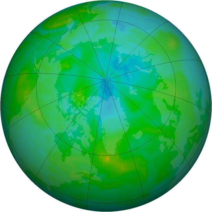Arctic ozone map for 10 August 2000